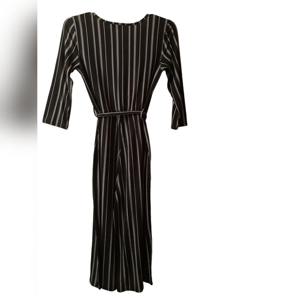 Black and White Pinstripe Jumpsuit, Women Juniors L (11-13) - Picture 3 of 16
